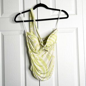 Ronny Kobo Collective Green Printed Jersey Cutout Halter Top Women's Size 2